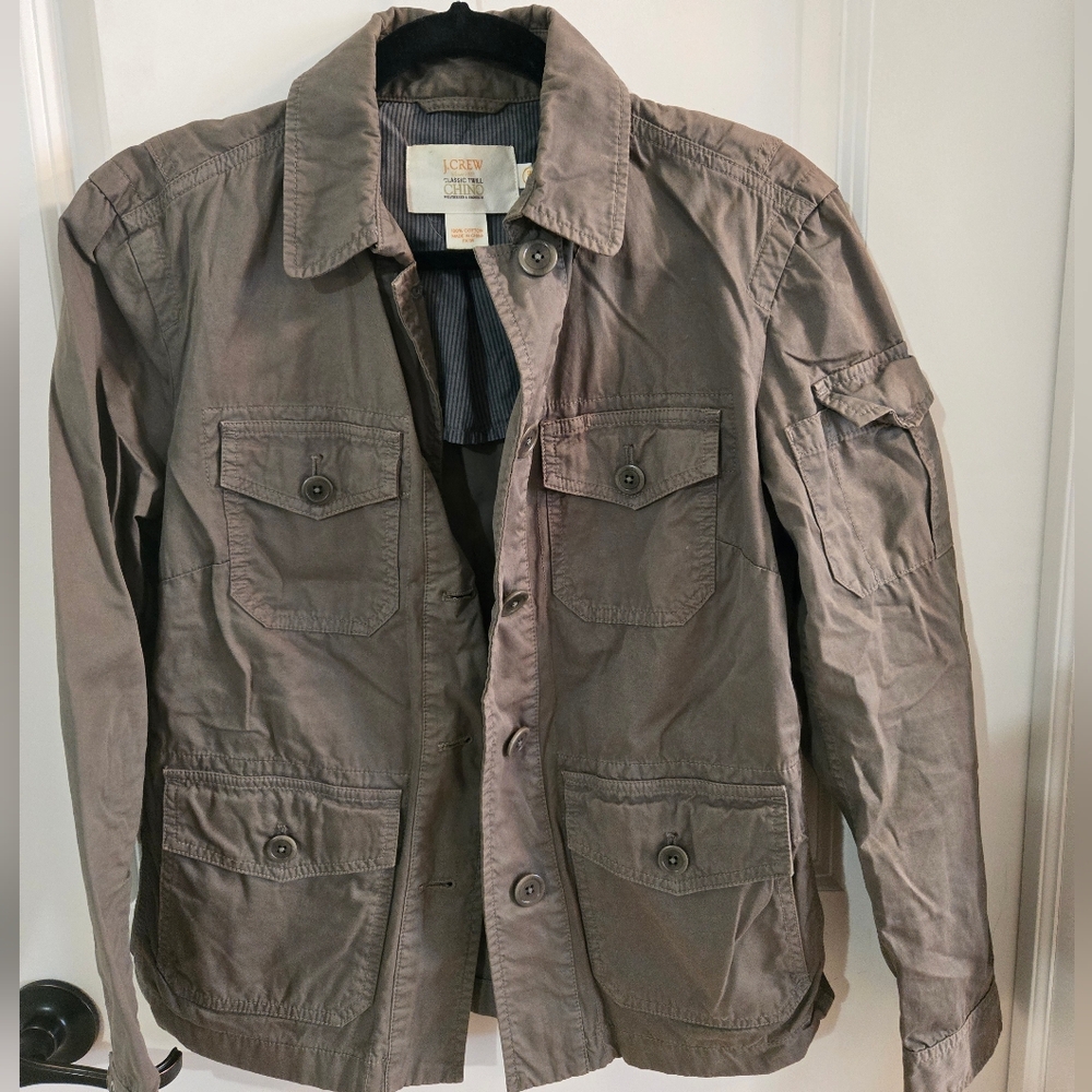 J. Crew Women's Classic Twill Chino Military Jacket in Olive Green, Size XS, EUC